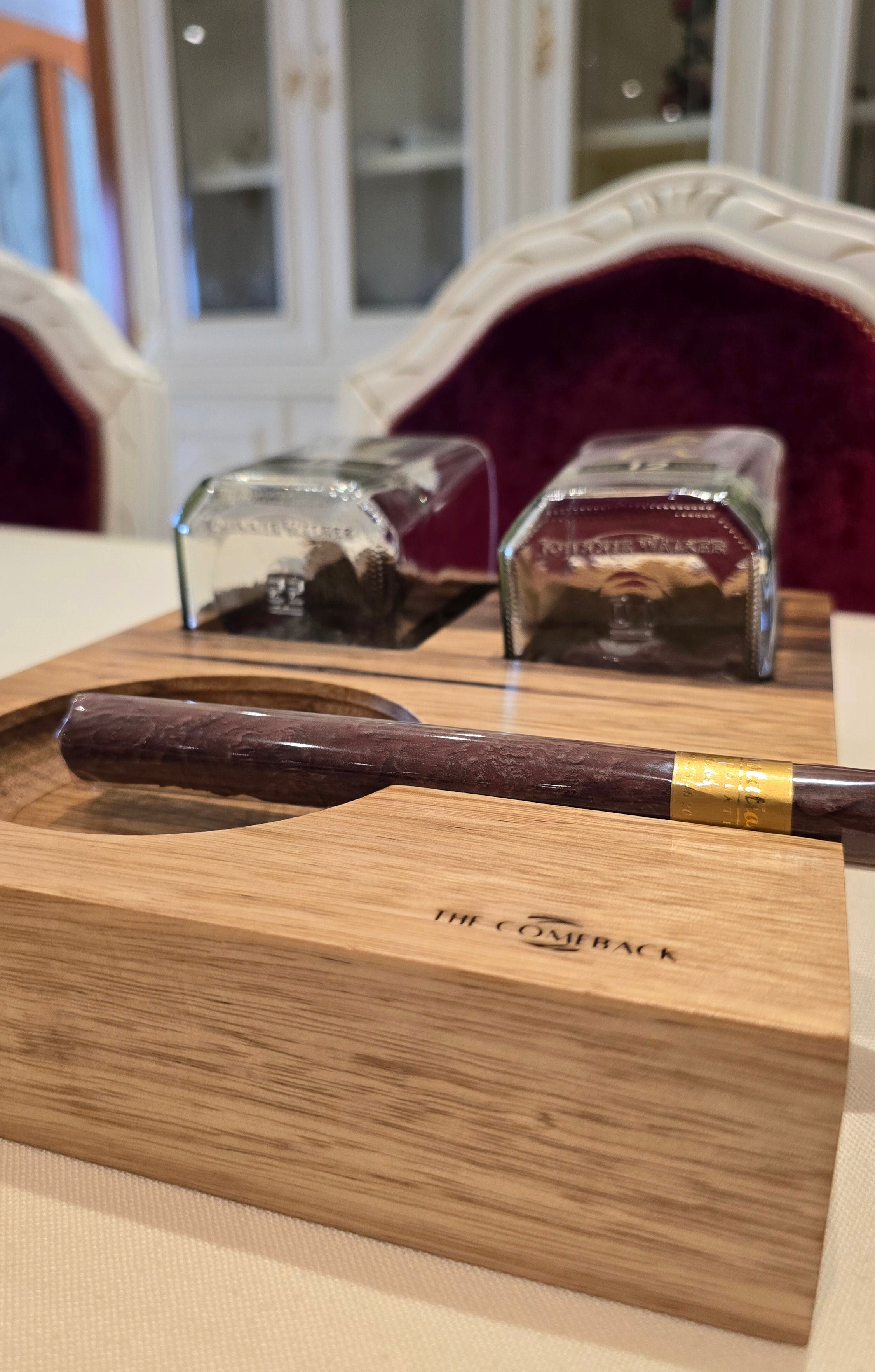 Cigar ashtray Set with 2 Glasses