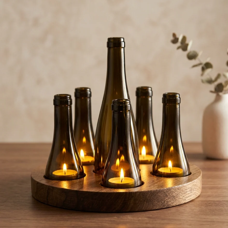 Tealight Holder - Circle of 6 Candles with Engraving