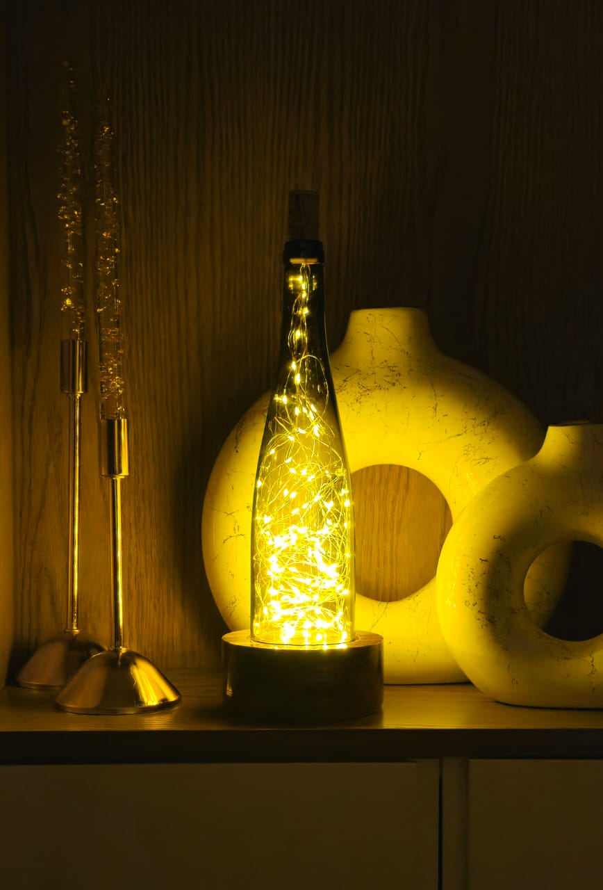 White Wine Lamp - Brown/Green