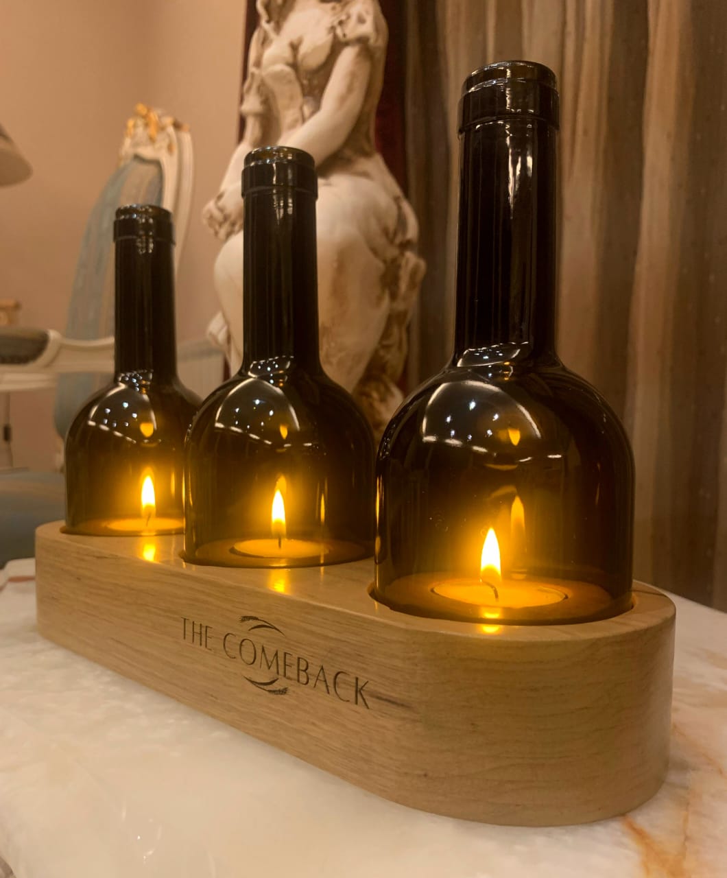 Tealight Holder - 3 Candles with Engraving