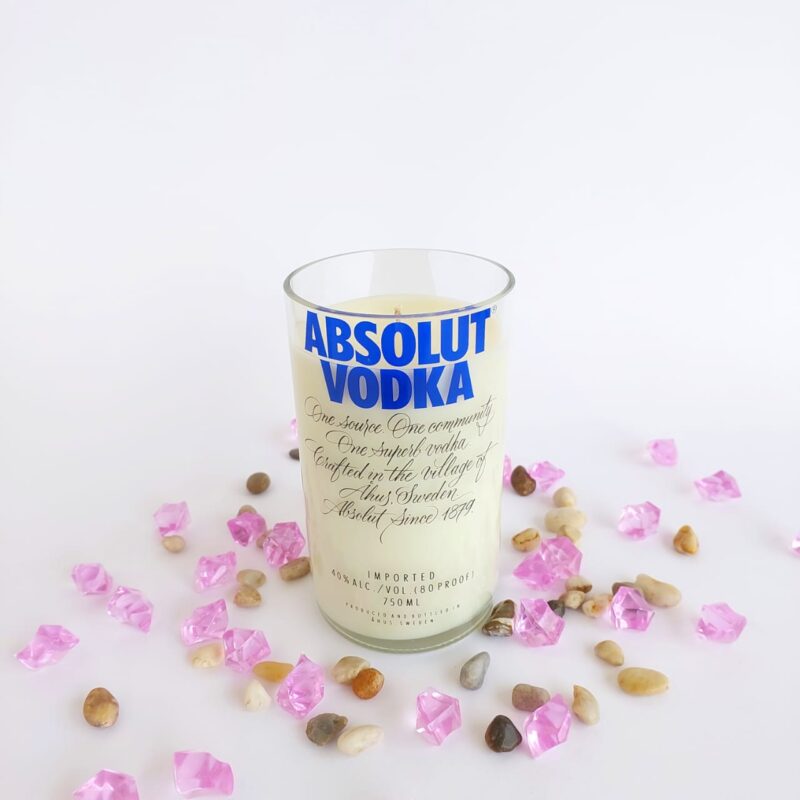 Absolut vodka bottle candle