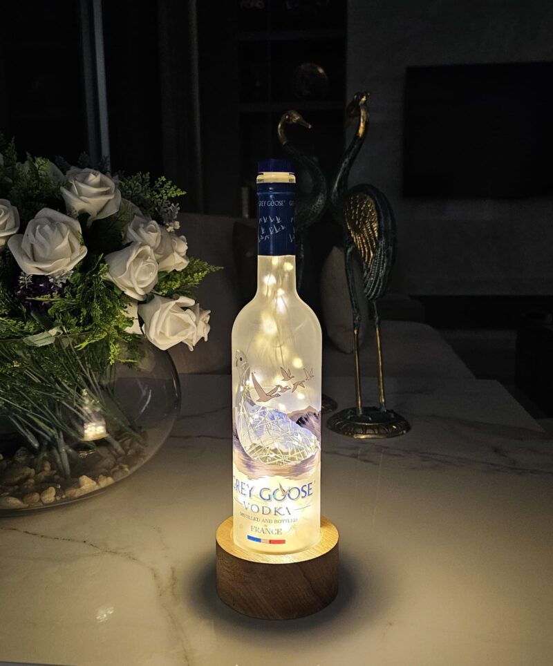 Grey goose bottle lamp